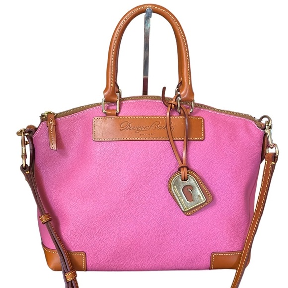 Dooney & Bourke Handbags - Dooney & Bourke Pink and Tan Satchel